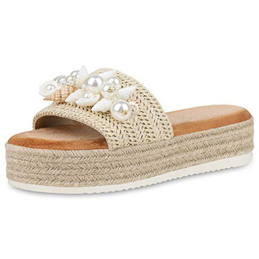 Scarpe Vita Damen Sandaletten Pantoletten Bast Plateau Sandalen Muscheln Ethno Schuhe Schlappen Sommer Plateauschuhe 190584 Creme 41 Von Scarpe Vita Creme Groesse 41 Eu 1614414423