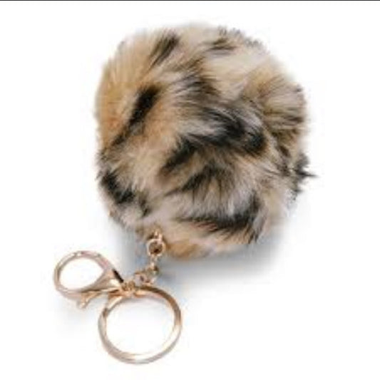Schlüsselanhänger Bommel Leo Beige