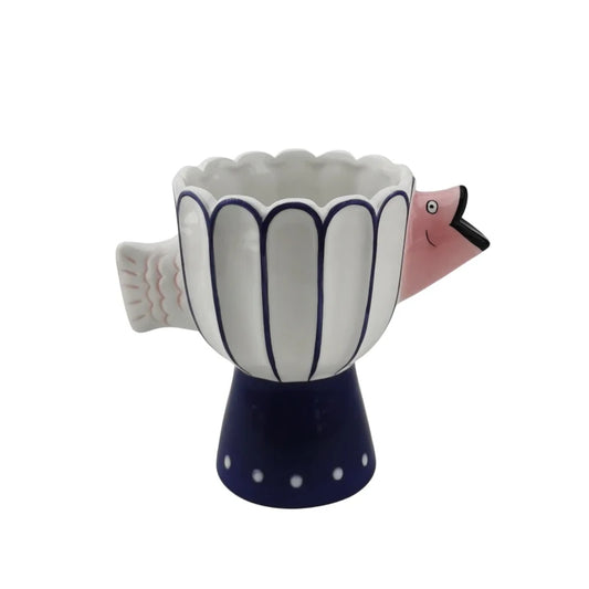 Vase Fish Dolomite Blue White Pink 21x13.5x18cm Sku 203958