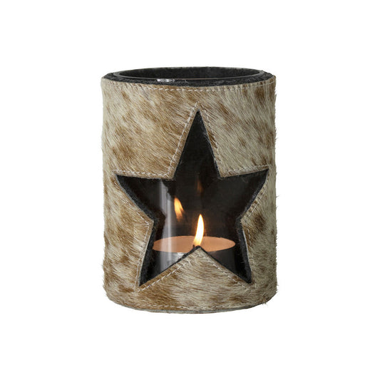 Windlicht Kuh Stern Braun Mhwlksb15