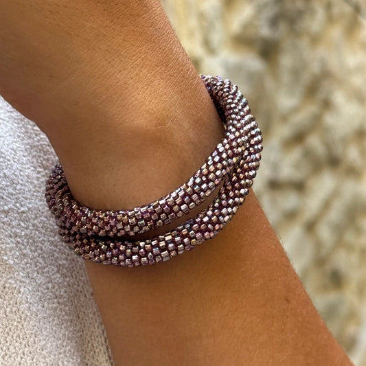 Maison KIZO - nepalesisches Roll-on Armband, rosé irisierend
