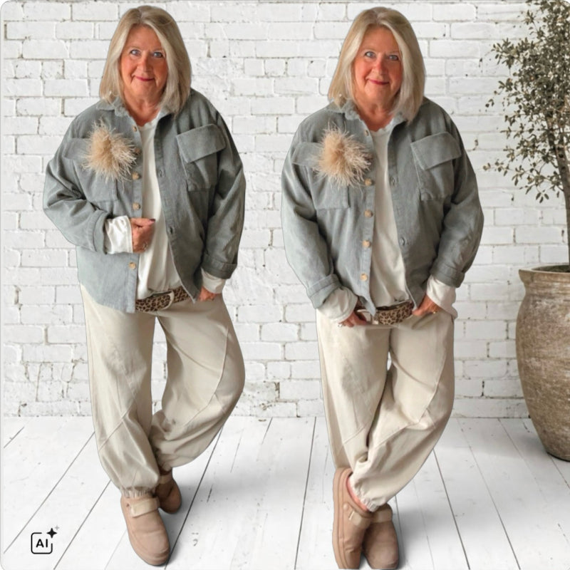 Cordjacke "MELLY", khaki