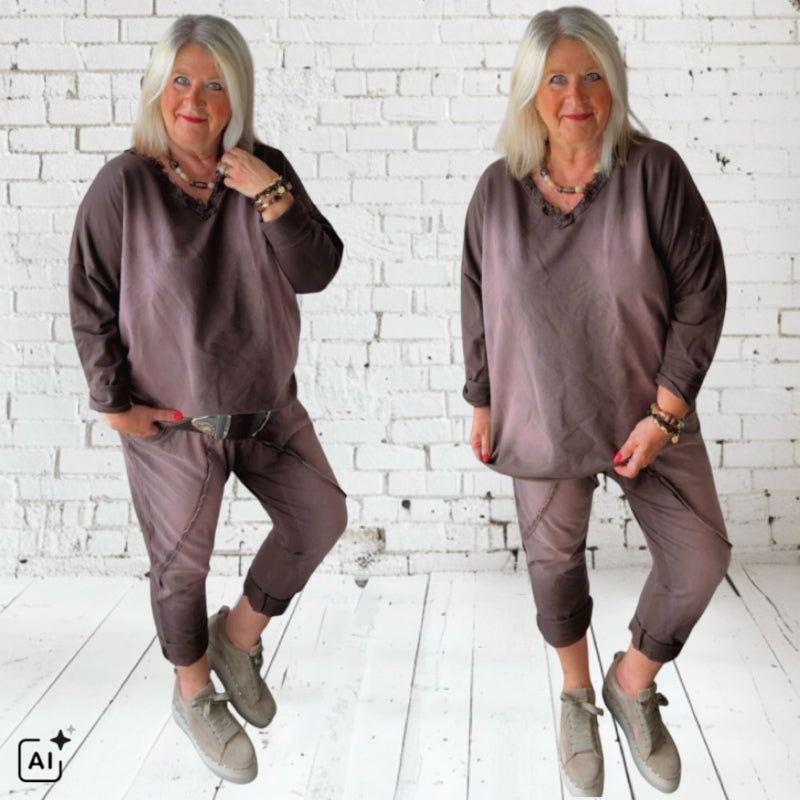 Sweater "STONE WASHED", schoko