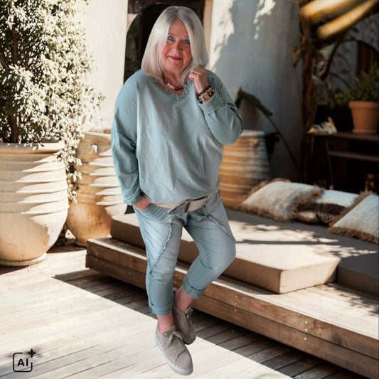 Sweater "STONE WASHED", khaki