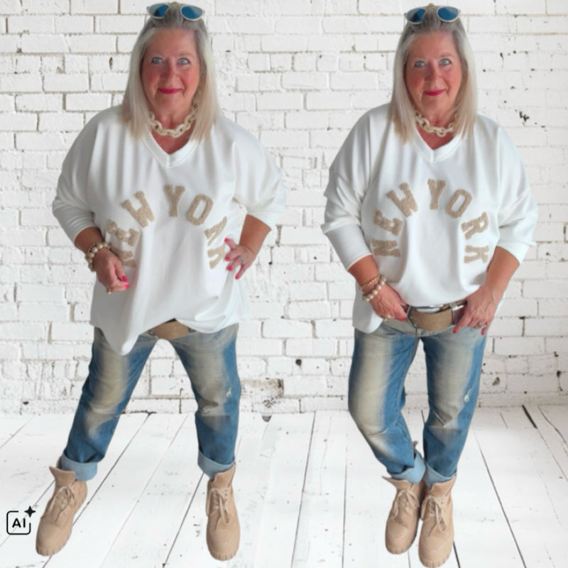 Sweater "NEW YORK", weiß
