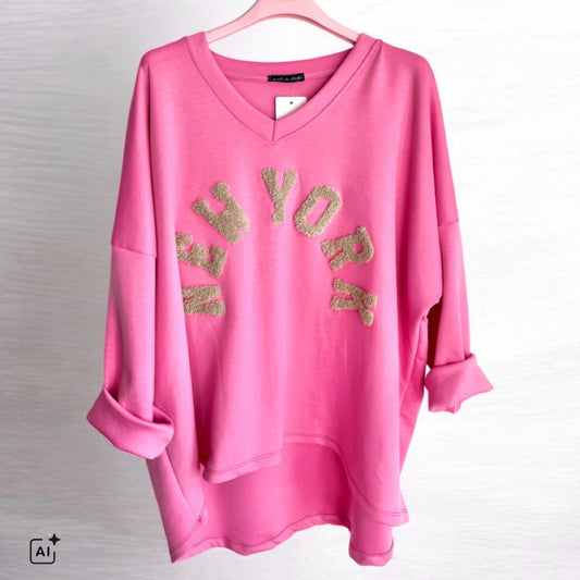 Sweater "NEW YORK", pink