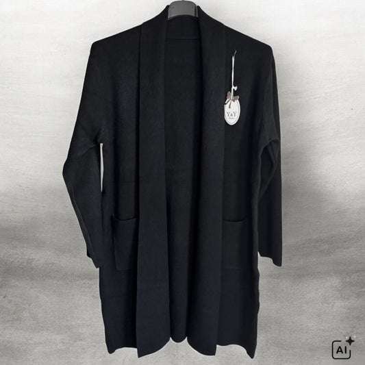 Strickjacke | Cardigan "COZY GLAM", schwarz