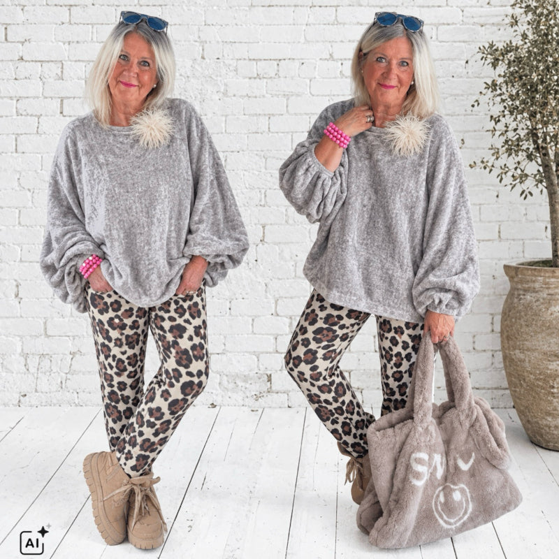 ZETA OTTO Pullover "BATWING", grau