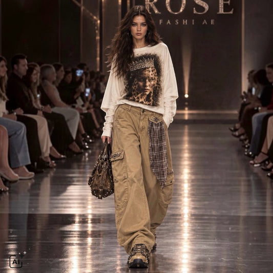 ROSE Shirt "ICONIC QUEEN", weiß/braun