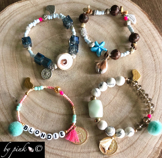 Pink Alle Perlen Armbänder