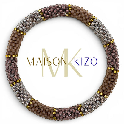 Maison KIZO - nepalesisches Roll-on Armband, taupe/braun/gold