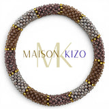 Maison KIZO - nepalesisches Roll-on Armband, taupe/braun/gold