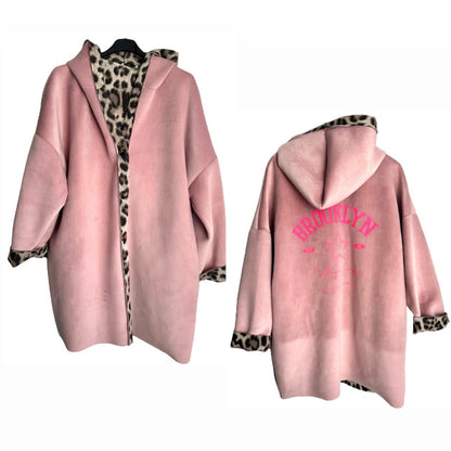 Softshell Mantel "BROOKLYN" mit Kapuze, rosé