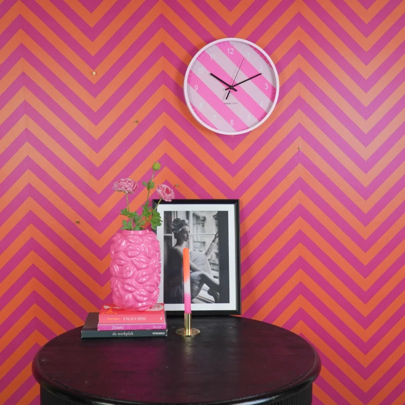 204178 D Moderne Roze Wandklok