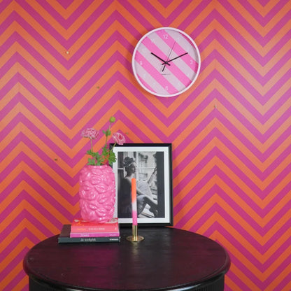 204178 D Moderne Roze Wandklok