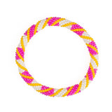 Maison IZEL - Nepalesisches Roll-on Armband, pink/weiß/gelb