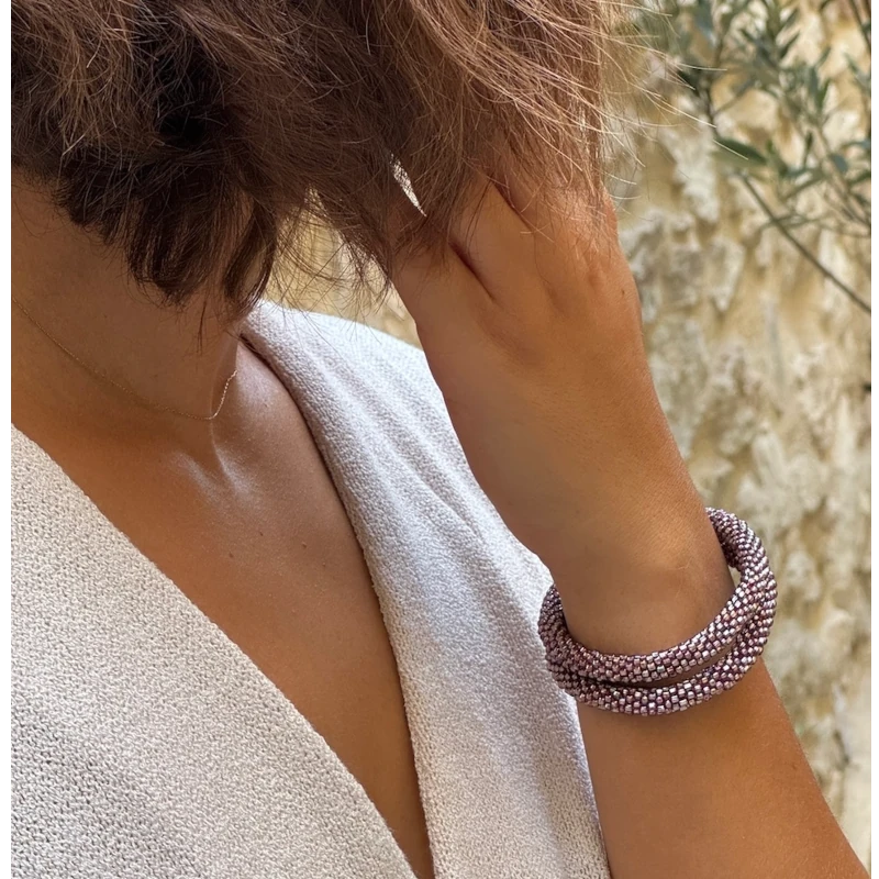Maison KIZO - nepalesisches Roll-on Armband, rosé irisierend