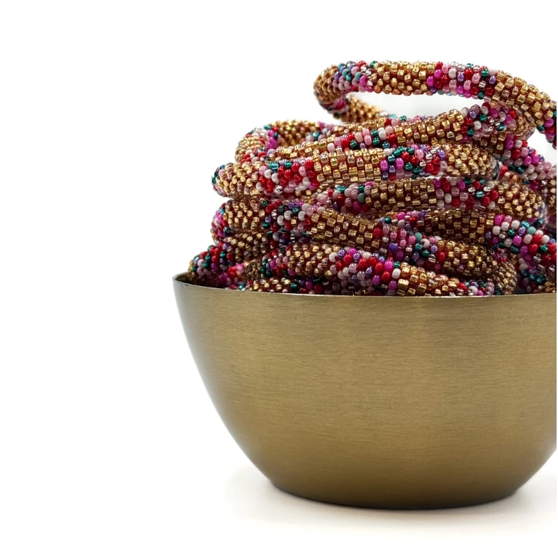 Maison KIZO - nepalesisches Roll-on Armband, gold-multi