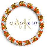 Maison KIZO - nepalesisches Roll-on Armband, orange/weiß/gold