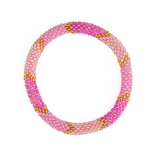 Maison IZEL - Nepalesisches Roll-on Armband, rosa/pink/gold
