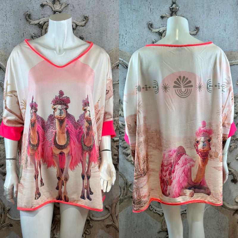 ROSE Shirt "ORIENT", pink/multi