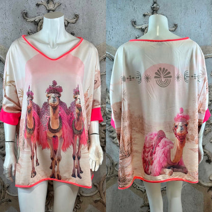 ROSE Shirt "ORIENT", pink/multi