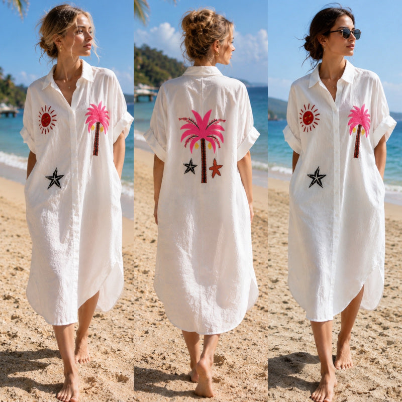 Maxi Mantelkleid "BEACH DAYS", weiß