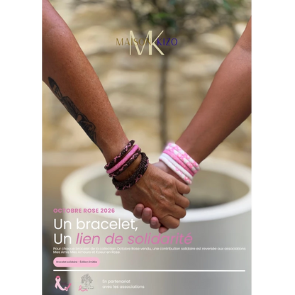 Maison KIZO - Charity Perlenarmband "PINKTOBER", schoko/pink