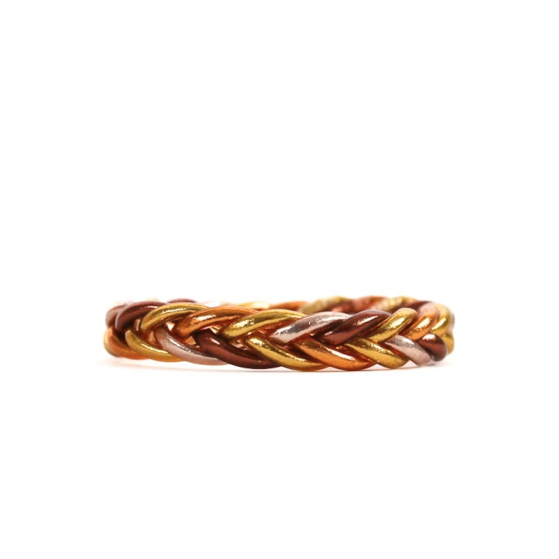 Maison IZEL - Geflochtenes buddhistisches Armband, Gold Multi • Braun