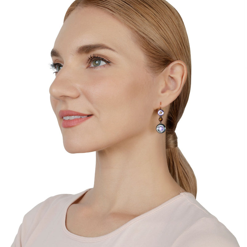 KONPLOTT® - DONUTISSIMA Ohrringe mit Brisur, braun/lila