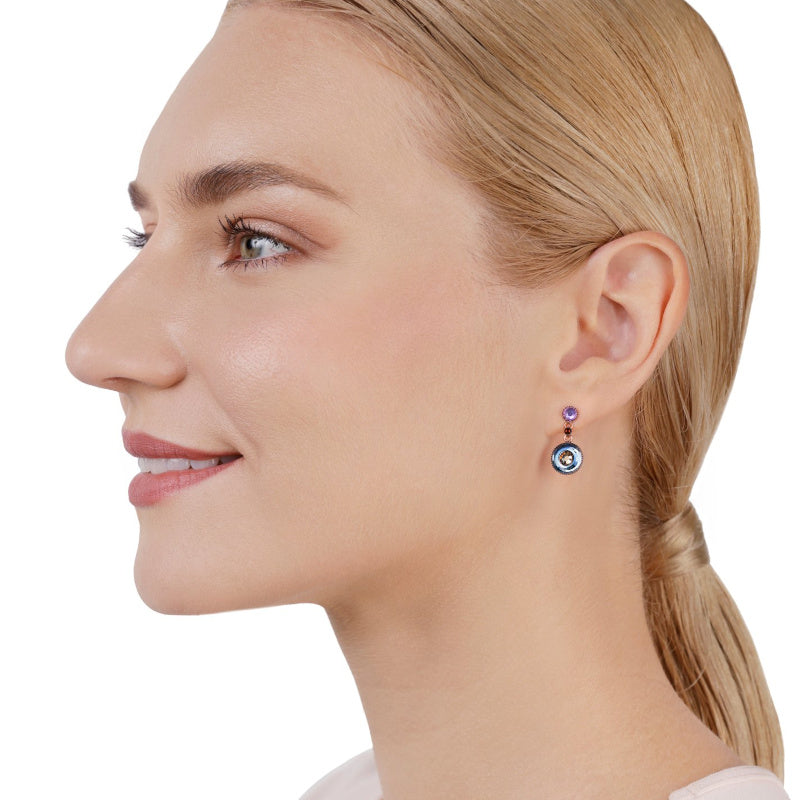 KONPLOTT® - DONUTISSIMA Ohrstecker baumelnd, braun/lila