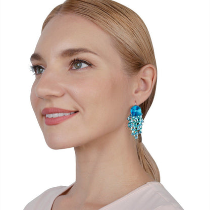 KONPLOTT® - BEACH CLUB Ohrringe mit Brisur, light blue