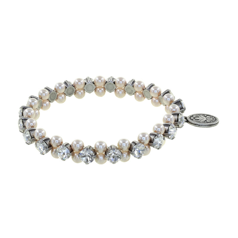 KONPLOTT® - PEARL SHADOW Armband elastisch, weiß