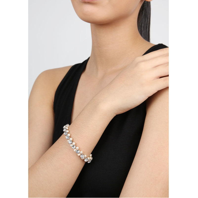 KONPLOTT® - PEARL SHADOW Armband elastisch, weiß
