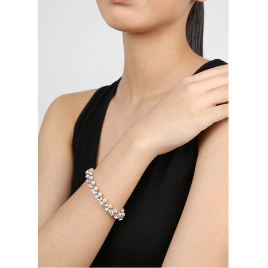 KONPLOTT® - PEARL SHADOW Armband elastisch, weiß
