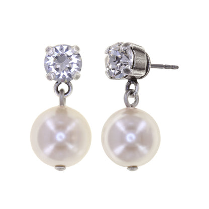 KONPLOTT® - PEARL SHADOW Ohrstecker, weiß