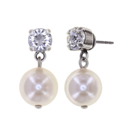 KONPLOTT® - PEARL SHADOW Ohrstecker, weiß