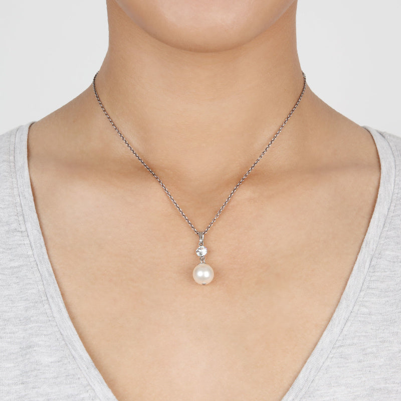 KONPLOTT® - PEARL SHADOW Halskette mit Anhänger, weiß