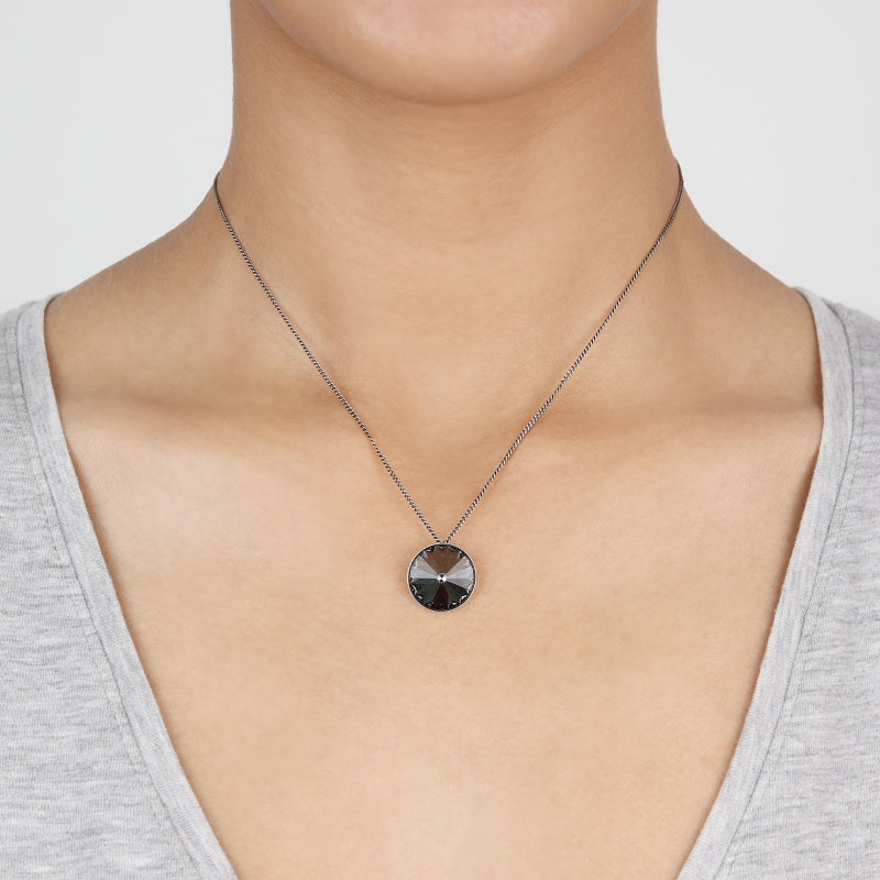 KONPLOTT® - RIVOLI Halskette mit Anhänger, grau