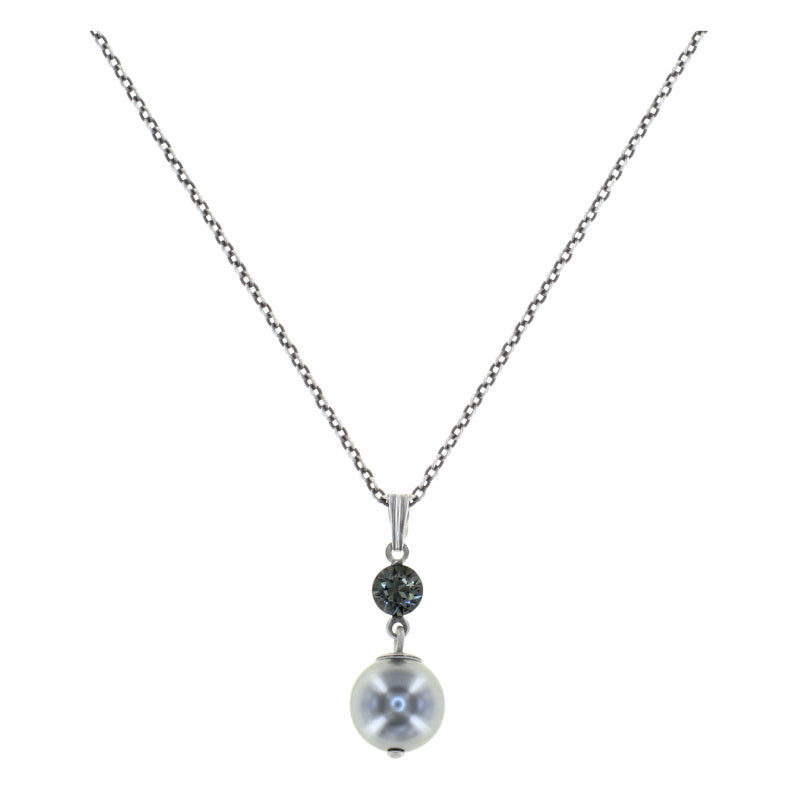 KONPLOTT® - PEARL SHADOW Halskette mit Anhänger, grau