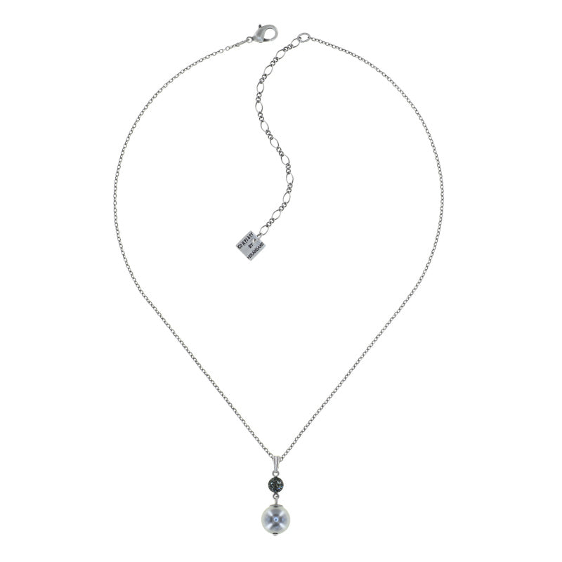 KONPLOTT® - PEARL SHADOW Halskette mit Anhänger, grau