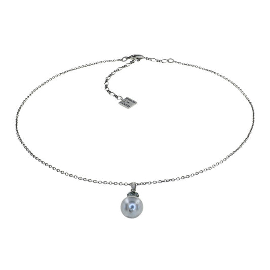 KONPLOTT® - PEARL SHADOW Halskette mit Anhänger, grau