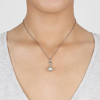 KONPLOTT® - PEARL SHADOW Halskette mit Anhänger, grau
