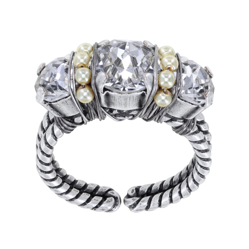 KONPLOTT® - PEARL SHADOW Ring, weiß