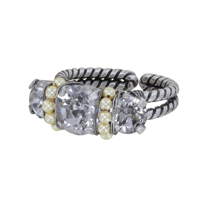 KONPLOTT® - PEARL SHADOW Ring, weiß