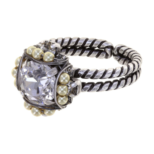 KONPLOTT® - PEARL SHADOW Ring, weiß