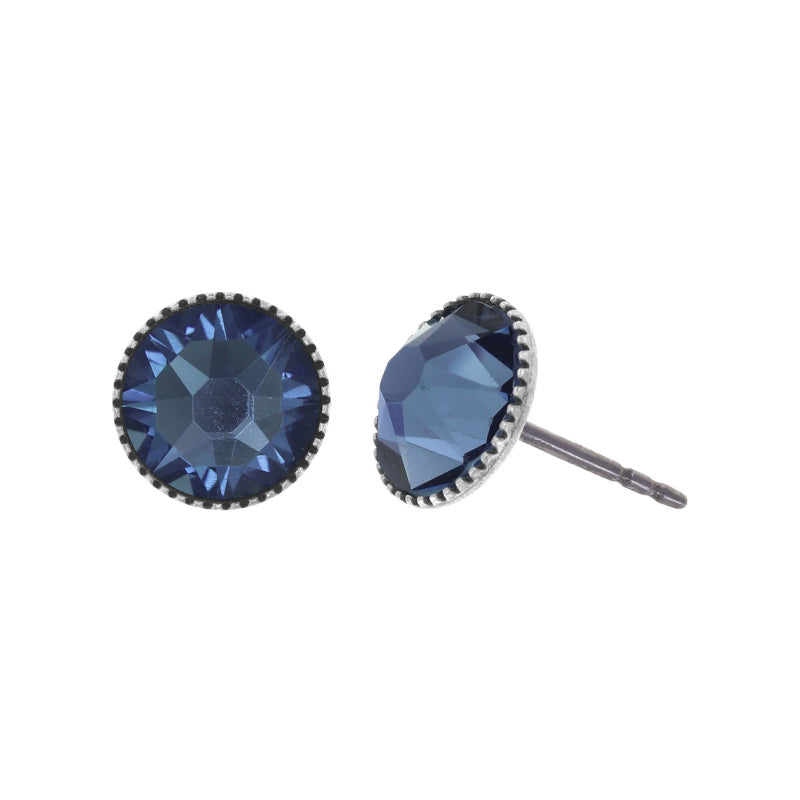 KONPLOTT® - BLACK JACK Ohrstecker, blue denim