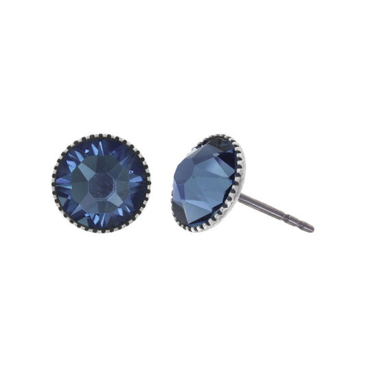 KONPLOTT® - BLACK JACK Ohrstecker, blue denim