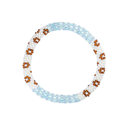 Maison IZEL - Nepalesisches Roll-on Armband, hellblau/weiß/bronze