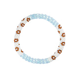 Maison IZEL - Nepalesisches Roll-on Armband, hellblau/weiß/bronze